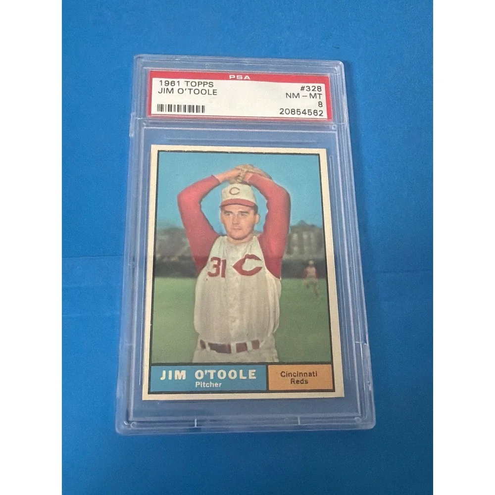 1961 Topps Jim O'Toole #328 Cincinnati Reds PSA 8 NM-MT Vintage Baseball Card